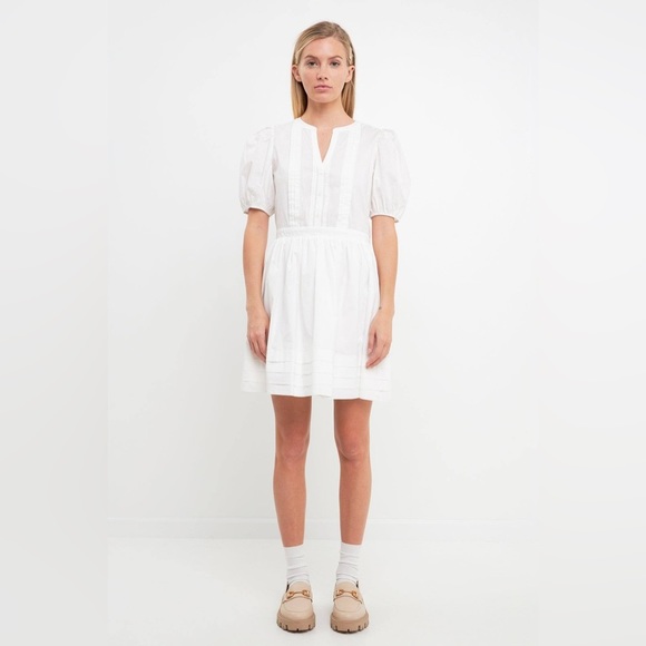 English Factory White Puff Sleeve Dress - Picture 1 of 11